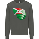 Curled Burundi Flag Burundians Day Football Kids Sweatshirt Jumper Storm Grey