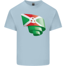 Curled Burundi Flag Burundians Day Football Kids T-Shirt Childrens Light Blue