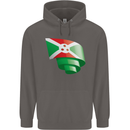 Curled Burundi Flag Burundians Day Football Mens 80% Cotton Hoodie Charcoal