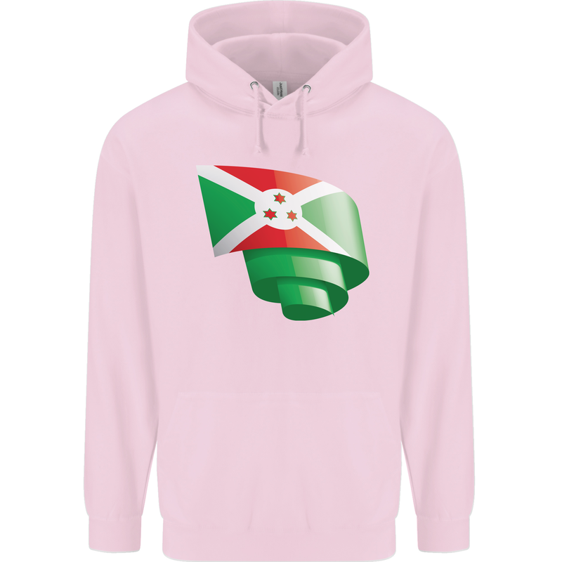 Curled Burundi Flag Burundians Day Football Mens 80% Cotton Hoodie Light Pink