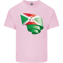 Curled Burundi Flag Burundians Day Football Mens Cotton T-Shirt Tee Top Light Pink