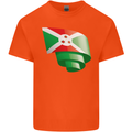 Curled Burundi Flag Burundians Day Football Mens Cotton T-Shirt Tee Top Orange