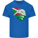 Curled Burundi Flag Burundians Day Football Mens Cotton T-Shirt Tee Top Royal Blue