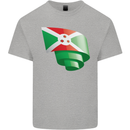 Curled Burundi Flag Burundians Day Football Mens Cotton T-Shirt Tee Top Sports Grey