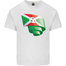 Curled Burundi Flag Burundians Day Football Mens Cotton T-Shirt Tee Top White