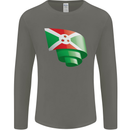 Curled Burundi Flag Burundians Day Football Mens Long Sleeve T-Shirt Charcoal