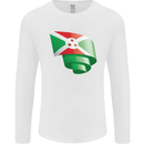 Curled Burundi Flag Burundians Day Football Mens Long Sleeve T-Shirt White