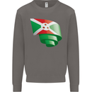 Curled Burundi Flag Burundians Day Football Mens Sweatshirt Jumper Charcoal