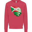 Curled Burundi Flag Burundians Day Football Mens Sweatshirt Jumper Heliconia