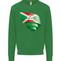 Curled Burundi Flag Burundians Day Football Mens Sweatshirt Jumper Irish Green