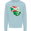 Curled Burundi Flag Burundians Day Football Mens Sweatshirt Jumper Light Blue