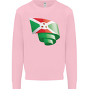 Curled Burundi Flag Burundians Day Football Mens Sweatshirt Jumper Light Pink