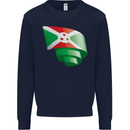 Curled Burundi Flag Burundians Day Football Mens Sweatshirt Jumper Navy Blue