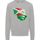 Curled Burundi Flag Burundians Day Football Mens Sweatshirt Jumper Sports Grey