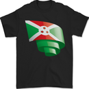 Curled Burundi Flag Burundians Day Football Mens T-Shirt 100% Cotton Black