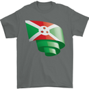 Curled Burundi Flag Burundians Day Football Mens T-Shirt 100% Cotton Charcoal