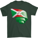 Curled Burundi Flag Burundians Day Football Mens T-Shirt 100% Cotton Forest Green