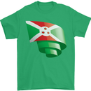 Curled Burundi Flag Burundians Day Football Mens T-Shirt 100% Cotton Irish Green