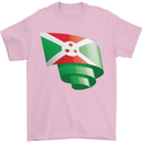 Curled Burundi Flag Burundians Day Football Mens T-Shirt 100% Cotton Light Pink