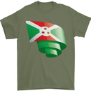 Curled Burundi Flag Burundians Day Football Mens T-Shirt 100% Cotton Military Green