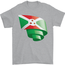 Curled Burundi Flag Burundians Day Football Mens T-Shirt 100% Cotton Sports Grey
