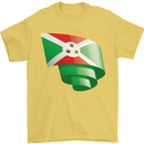 Curled Burundi Flag Burundians Day Football Mens T-Shirt 100% Cotton Yellow