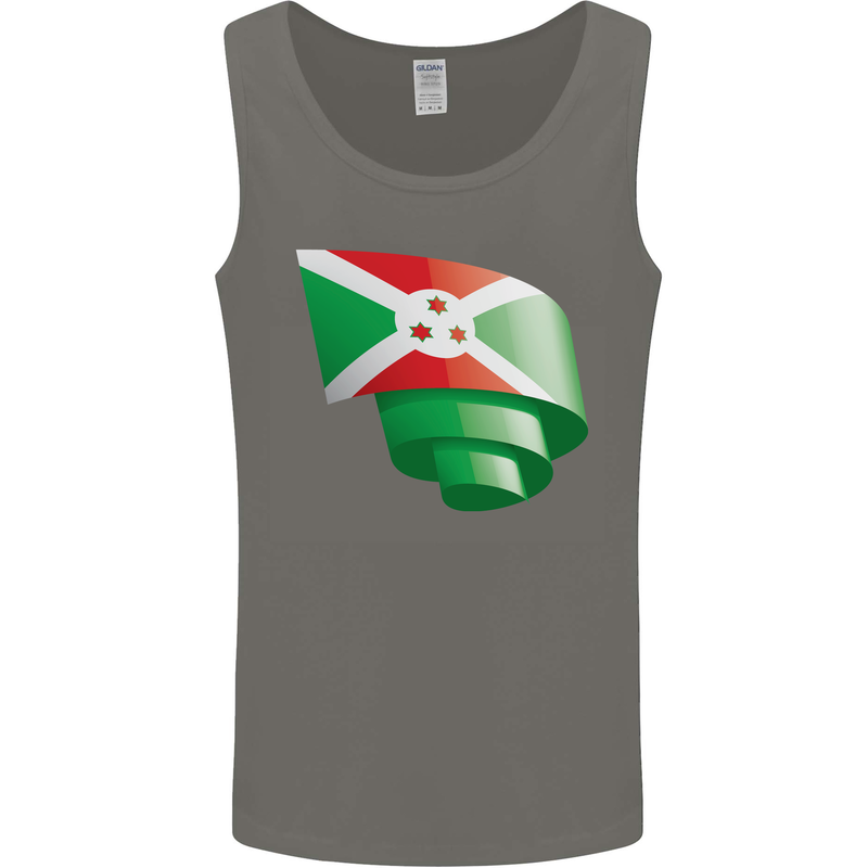 Curled Burundi Flag Burundians Day Football Mens Vest Tank Top Charcoal