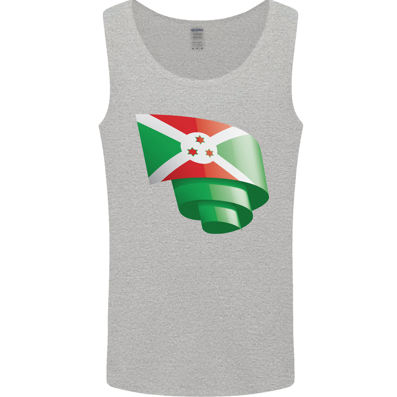 Curled Burundi Flag Burundians Day Football Mens Vest Tank Top Sports Grey
