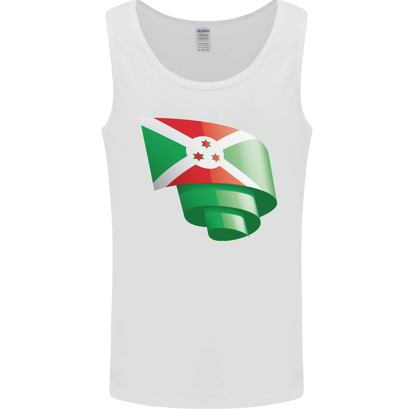 Curled Burundi Flag Burundians Day Football Mens Vest Tank Top White