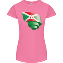 Curled Burundi Flag Burundians Day Football Womens Petite Cut T-Shirt Azalea