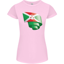 Curled Burundi Flag Burundians Day Football Womens Petite Cut T-Shirt Light Pink