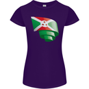 Curled Burundi Flag Burundians Day Football Womens Petite Cut T-Shirt Purple