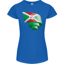 Curled Burundi Flag Burundians Day Football Womens Petite Cut T-Shirt Royal Blue