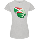 Curled Burundi Flag Burundians Day Football Womens Petite Cut T-Shirt Sports Grey