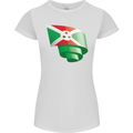 Curled Burundi Flag Burundians Day Football Womens Petite Cut T-Shirt White