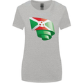 Curled Burundi Flag Burundians Day Football Womens Wider Cut T-Shirt Sports Grey