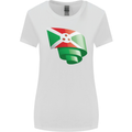 Curled Burundi Flag Burundians Day Football Womens Wider Cut T-Shirt White