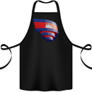 Curled Cambodia Flag Cambodian Day Football Cotton Apron 100% Organic Black