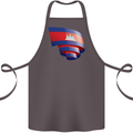 Curled Cambodia Flag Cambodian Day Football Cotton Apron 100% Organic Dark Grey