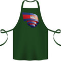 Curled Cambodia Flag Cambodian Day Football Cotton Apron 100% Organic Forest Green