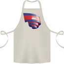 Curled Cambodia Flag Cambodian Day Football Cotton Apron 100% Organic Natural