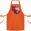 Curled Cambodia Flag Cambodian Day Football Cotton Apron 100% Organic Orange