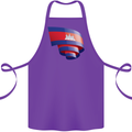 Curled Cambodia Flag Cambodian Day Football Cotton Apron 100% Organic Purple