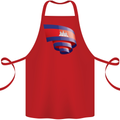 Curled Cambodia Flag Cambodian Day Football Cotton Apron 100% Organic Red