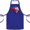 Curled Cambodia Flag Cambodian Day Football Cotton Apron 100% Organic Royal Blue