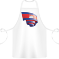 Curled Cambodia Flag Cambodian Day Football Cotton Apron 100% Organic White