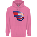 Curled Cambodia Flag Cambodian Day Football Mens 80% Cotton Hoodie Azelea