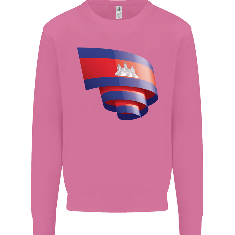 Curled Cambodia Flag Cambodian Day Football Mens Sweatshirt Jumper Azalea