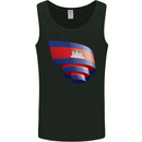 Curled Cambodia Flag Cambodian Day Football Mens Vest Tank Top Black