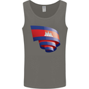 Curled Cambodia Flag Cambodian Day Football Mens Vest Tank Top Charcoal